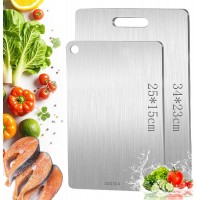 JMGRTYT 2 Pcs Titanium Cutting Board, Multifunctional Titanium Chopping Board,Double-Sided Food Grade, Pure Titanium Cutting Board,for Ensure The Original Taste of The Ingredients