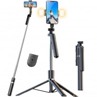 JMGRTYT Selfie Stick Tripod with 2 Fill Lights, 71 Inch 180cm Extendable and Portable Selfie Stick with Detachable Wireless Remote Compatible with iPhone 16 15 14 13 12 11/Smartphones