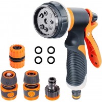 JMGRTYT Garden Hose Pipe Spray Gun,High Pressure Anti-Leaking Hose Gun,8 Adjustable Patterns Hose Nozzle Spray Gun for Plants & Lawns Watering Cleaning, Watering, Washing Cars, Bathing Pets